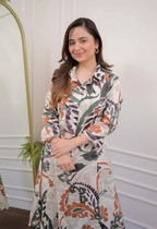Beige Multicolor Printed Kurta Set