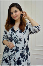 Black Floral Printed Kurta Set
