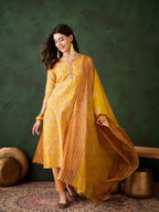 Mustard Glow Cotton Suit Set