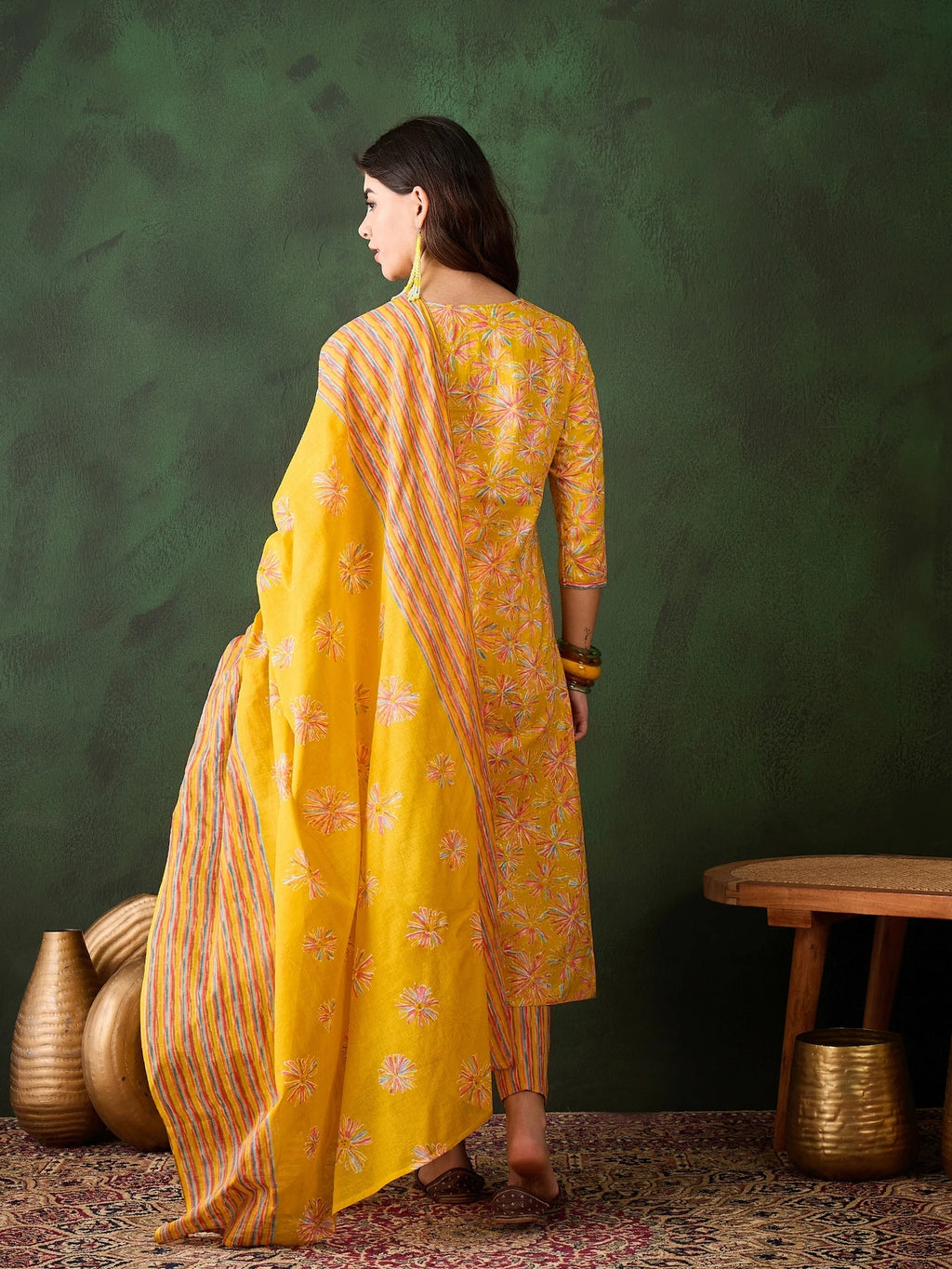 Mustard Glow Cotton Suit Set
