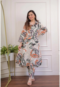 Beige Multicolor Printed Kurta Set