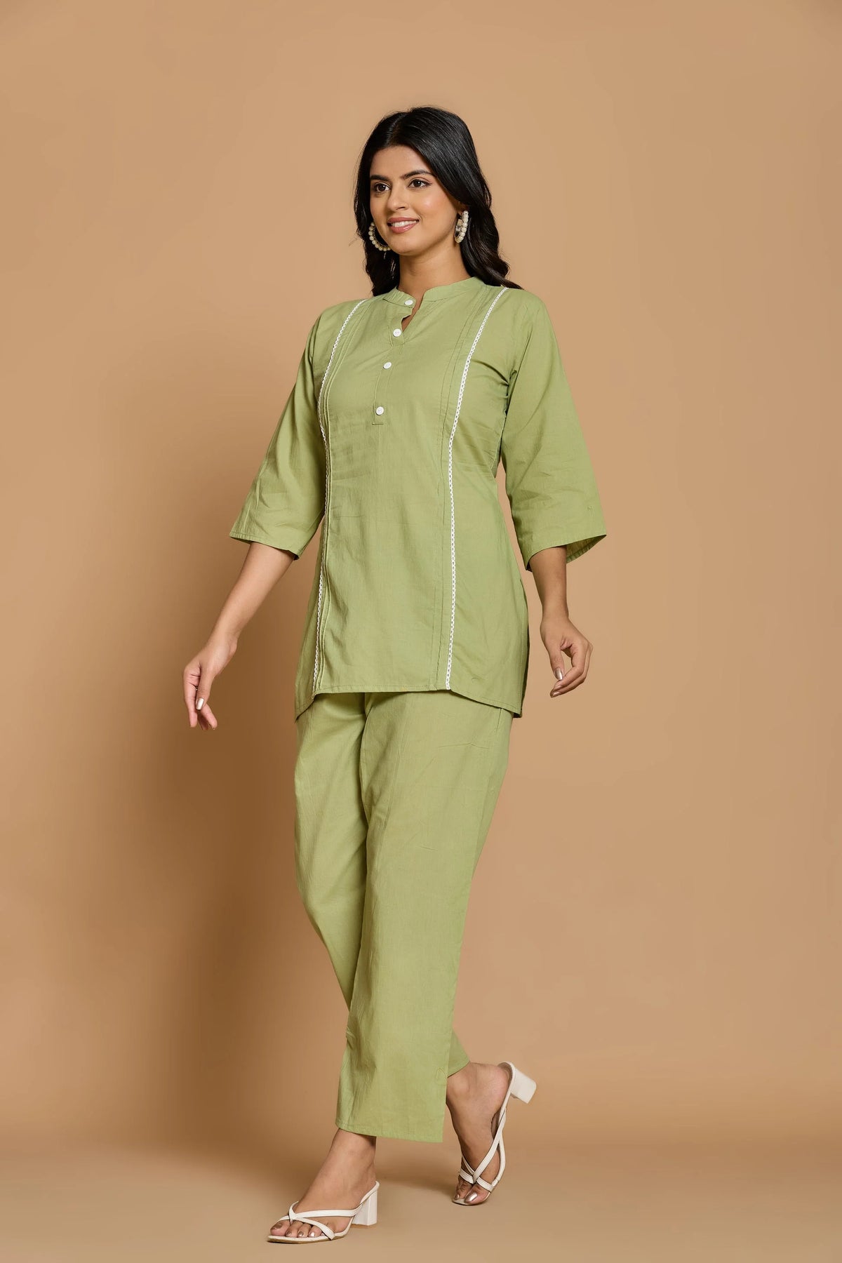 Olive Green Solid Co-Ord Set