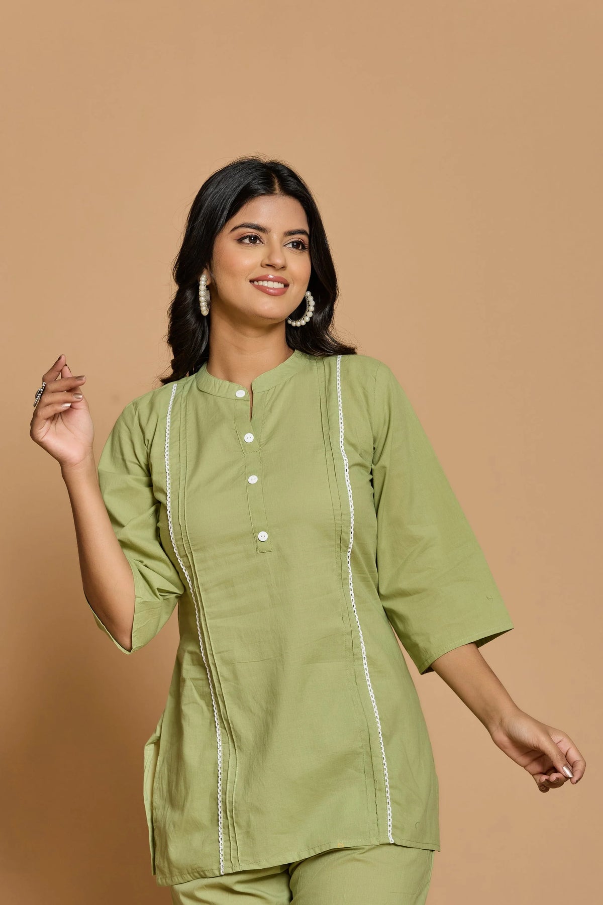 Olive Green Solid Co-Ord Set