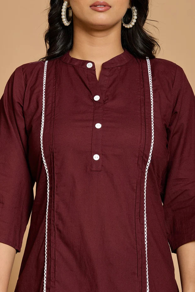 Wine Solid Co-Ord Set