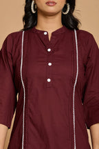 Wine Solid Co-Ord Set