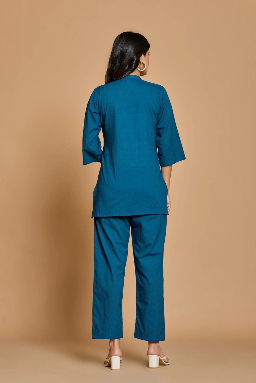 Teal Blue Solid Co-Ord Set