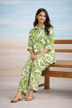 Green Paisley Print Co-ord Set