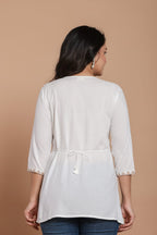 White Grace Embroidered Kurti