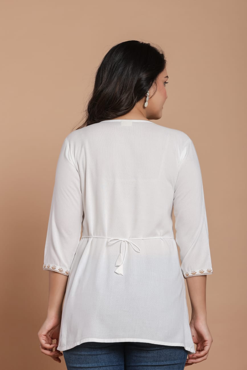 White Grace Embroidered Kurti