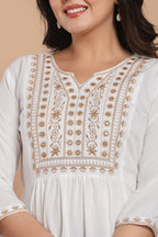 White Grace Embroidered Kurti