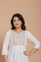 White Grace Embroidered Kurti