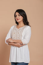 White Grace Embroidered Kurti