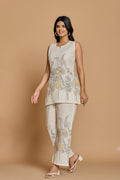 Beige Floral Print Co-ord Set