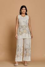 Beige Floral Print Co-ord Set