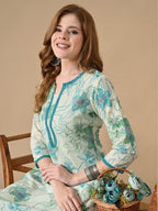 Mint Floral Kurta Set