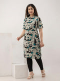 Teal Stroke Print Kurti