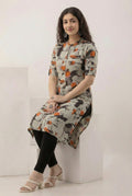 Rust Edge Print Kurti