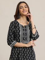 Monochrome Elegance Cotton Suit Set