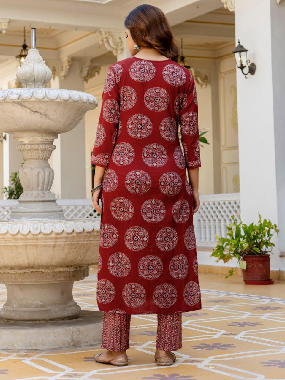 Maroon Royal Cotton Suit Set