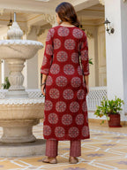 Maroon Royal Cotton Suit Set
