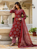 Maroon Royal Cotton Suit Set