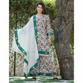 Teal Bloom Sharara Set