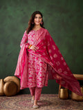Rani Pink Floral Cotton Suit Set