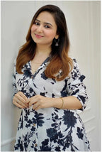 Black Floral Printed Kurta Set