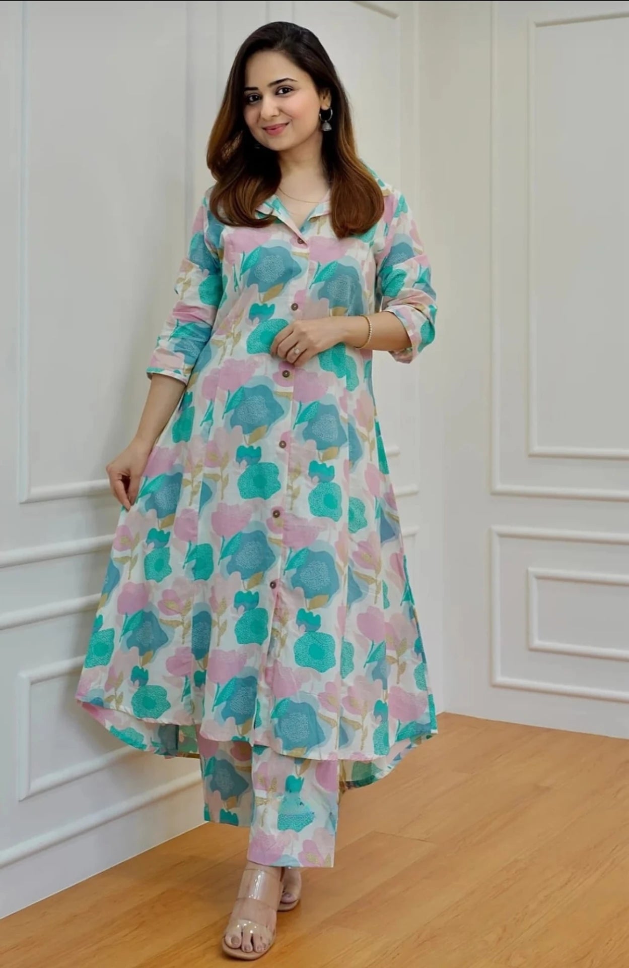 Pastel Floral Printed Kurta Set