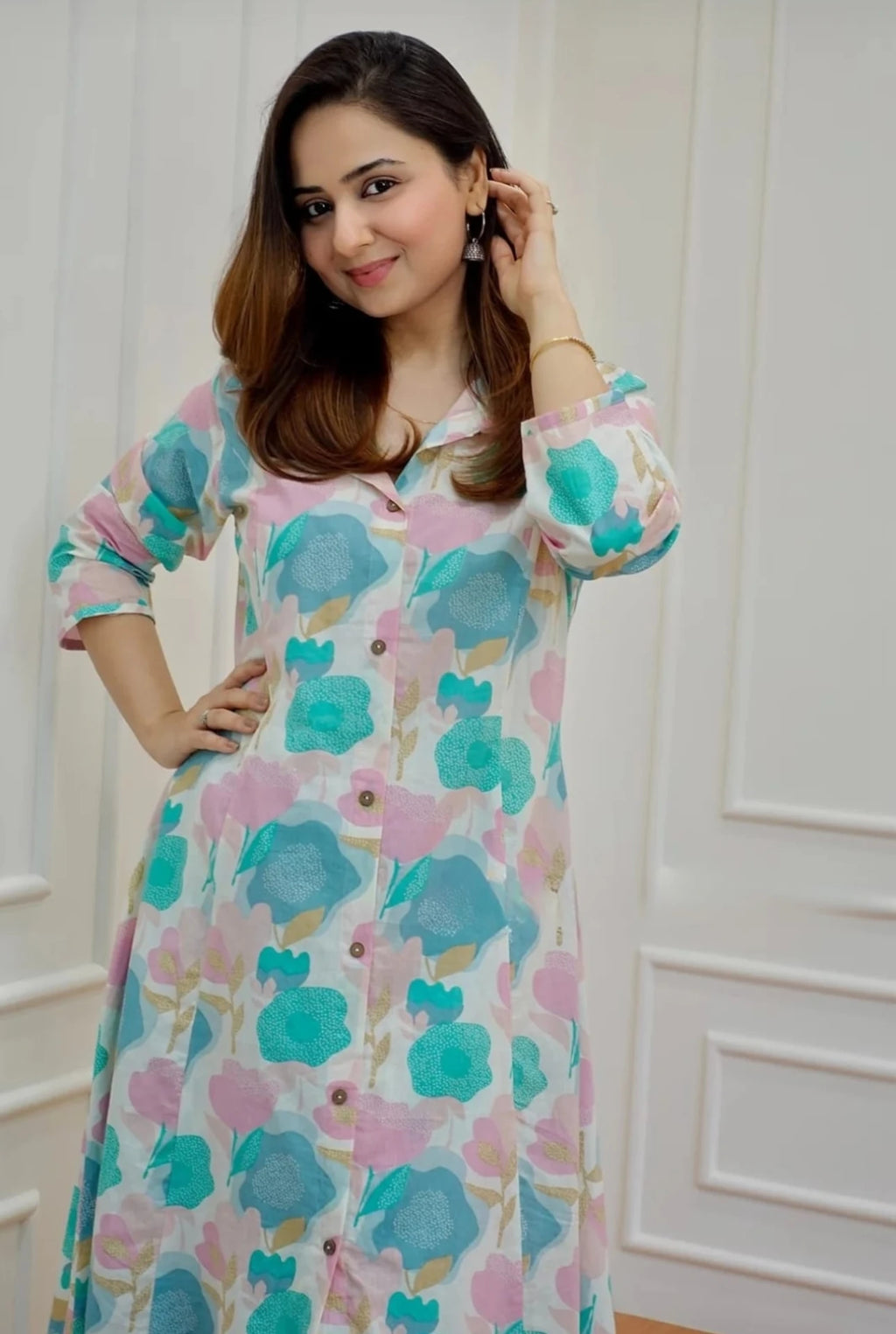 Pastel Floral Printed Kurta Set